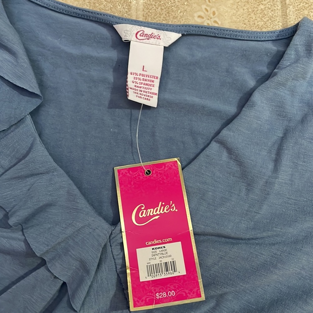 Candie's Blue Ruffle Top - Picture 2 of 5